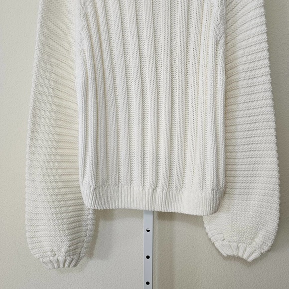 FREE PEOPLE NWT Women's Oversized Sweetheart Ivory Knit Mock Sweater Sz M - Picture 8 of 15